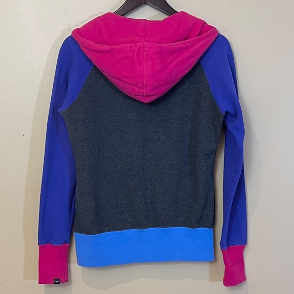 Nike Full Zip Hooded Color Block Hoodie Jacket - Women's Size M - Gray Pink - Picture 3 of 9